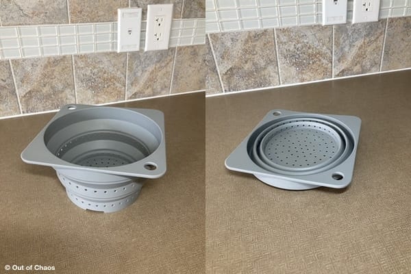 IKEA's klockren colander open and collapsed