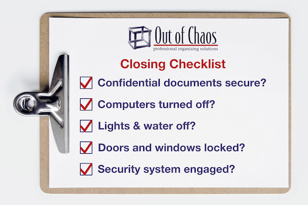 Ooc Closing Checklist